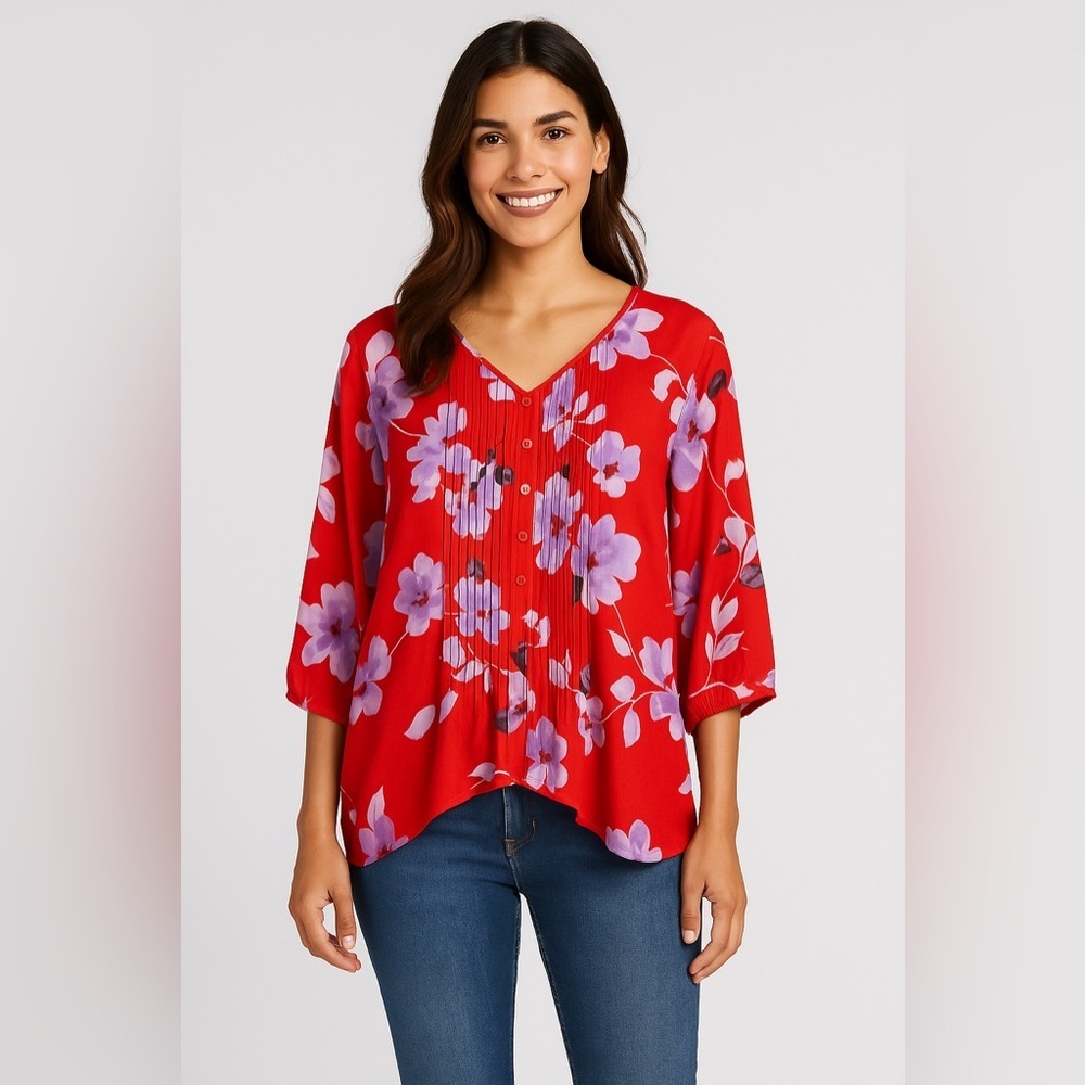 Calvin Klein Red Women's Blouse - Picture 8 of 13